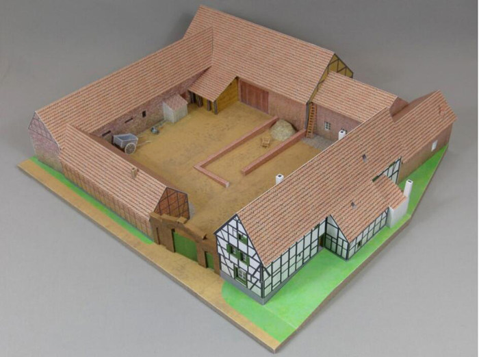 儿童益智DIY立体手工制作村庄田园农场建筑场景3D纸模型纸艺玩具