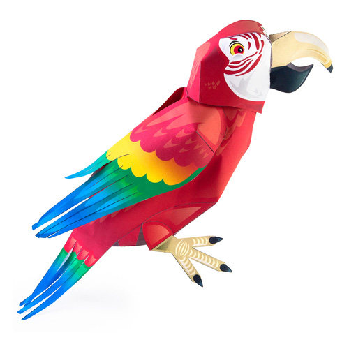 立体手工制作金刚大鹦鹉3D纸模型