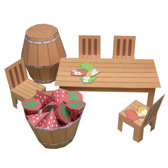 儿童益智diy立体手工制作户外小桌子木桌家具3d纸质模型纸艺玩具