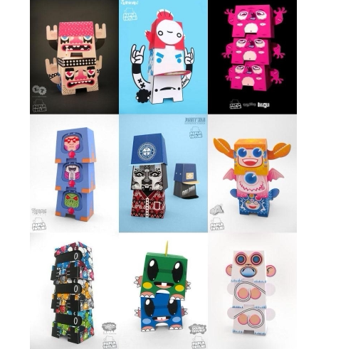 儿童益智diy手工制作卡通纸盒人玩偶纸偶人3d纸质模型纸艺玩具