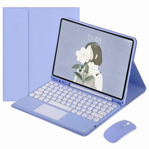 适用三星2022款tab s6 lite 10.4寸/P610蓝牙键盘笔槽皮套圆键帽p620 10.4寸2024年新款蓝牙键盘保护套