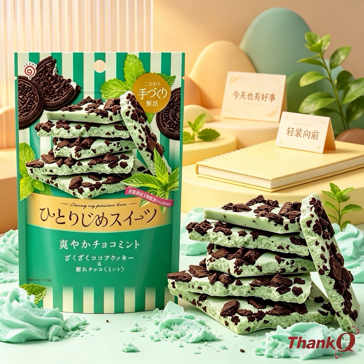 夏季限定薄巧零食日本进口铃木荣光堂奥利奥曲奇夹心薄荷巧克力片