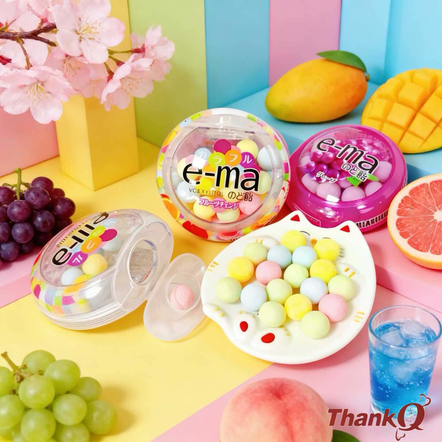 日本进口UHA悠哈综合水果味觉糖EMA溢玛约会香体接吻糖圆盒口香糖