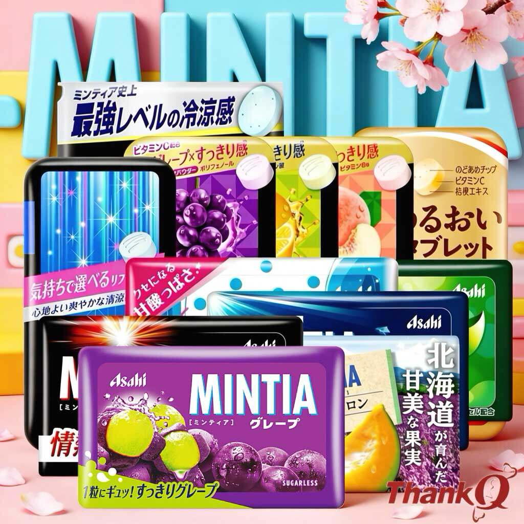 日本进口零食Asahi朝日薄荷糖Mintia清凉糖口气清新超凉爽润喉糖