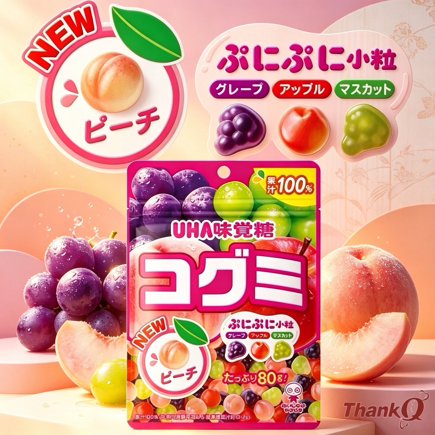 日本进口零食UHA悠哈味觉糖小粒造型果汁软糖葡萄混合水果味QQ糖