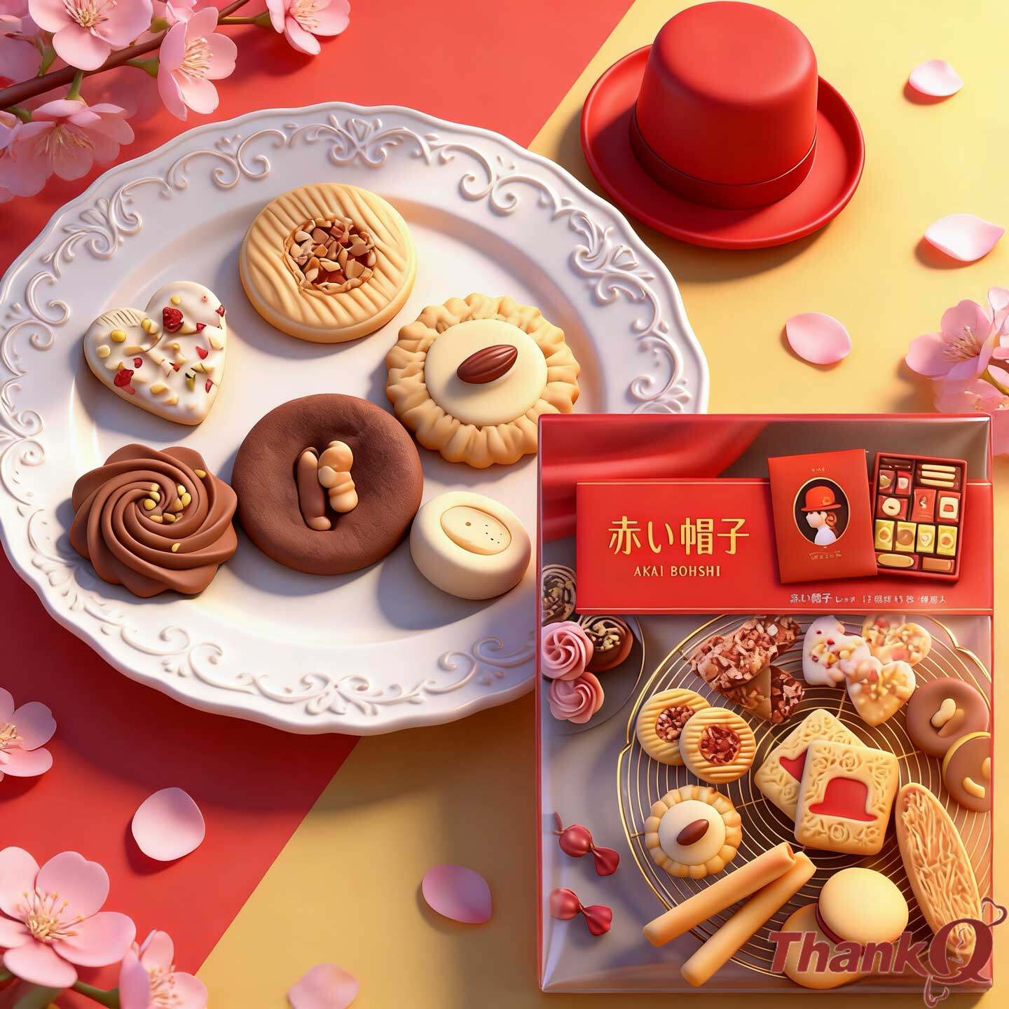 日本进口千朋小红帽子曲奇饼干巧克力法式什锦夹心糕点礼盒伴手礼