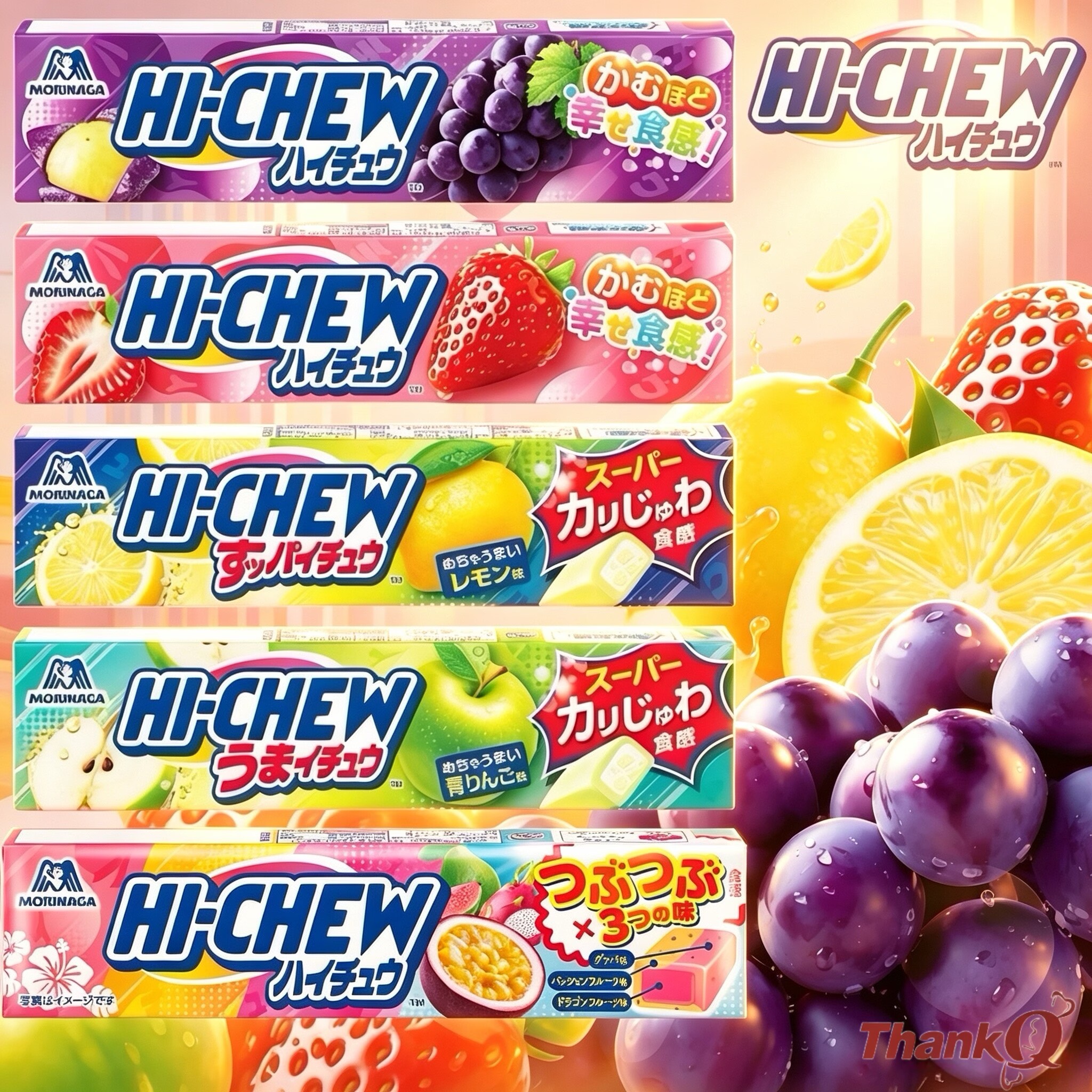 夏季限定热带水果草莓葡萄味HICHEW森永嗨秋软糖条装日本进口零食