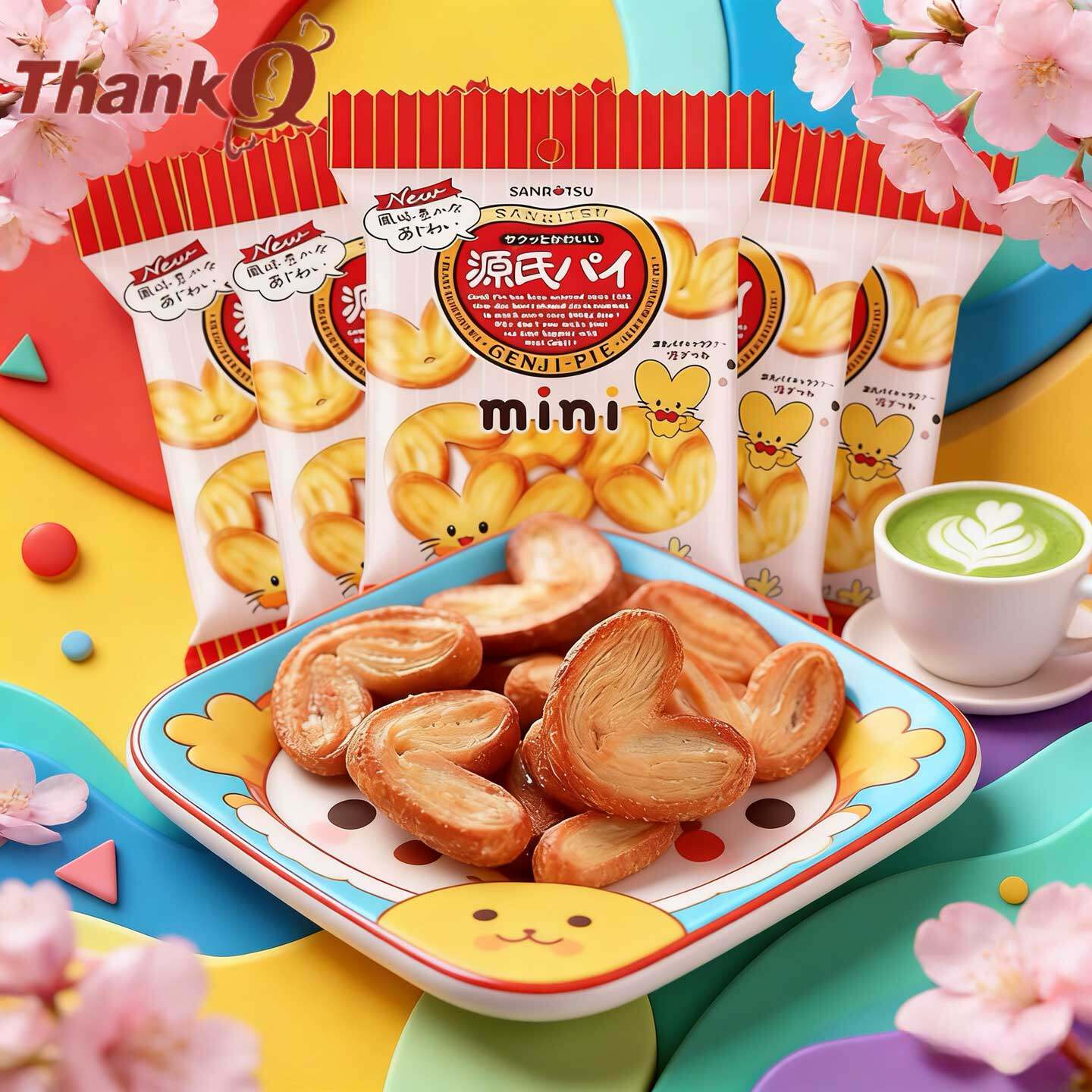 日本进口零食三立源氏千层蝴蝶酥黄油奶油儿童迷你mini爱心小饼干