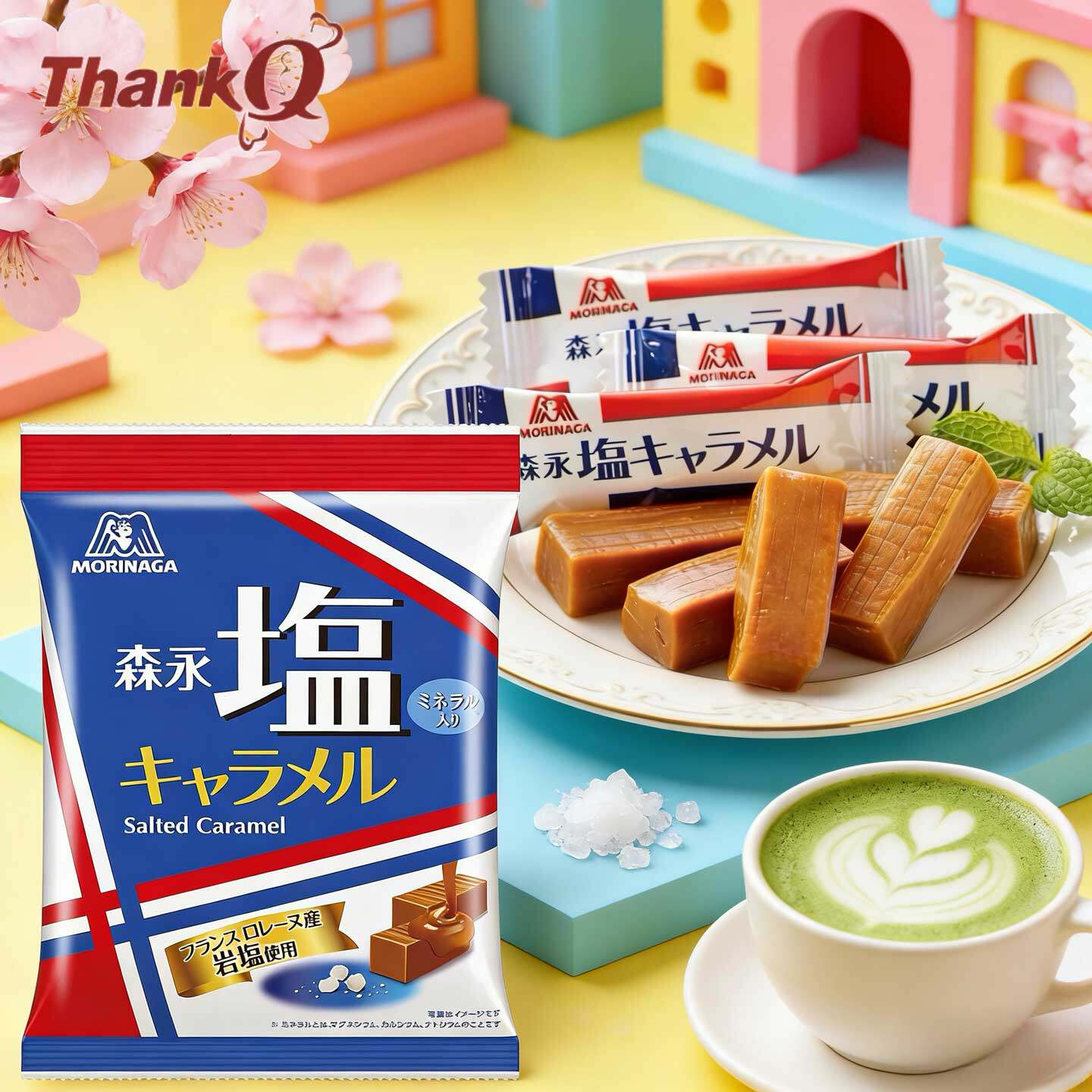 日本进口森永岩盐太妃糖海盐糖果焦糖宇治抹茶味软糖Morinaga喜糖