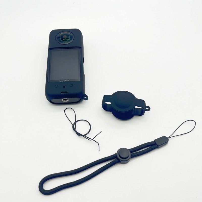 适用Insta 360 X3硅胶套镜头保护罩防摔防冲撞防丢绳运动相机配件