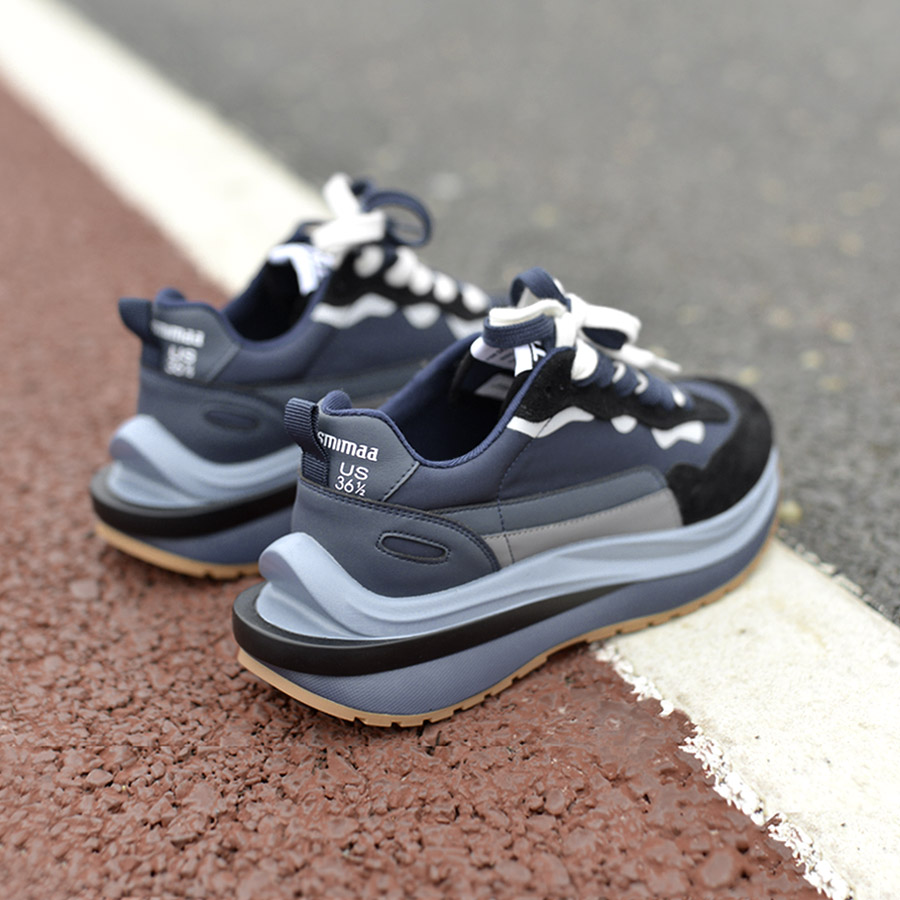 潮牌厚底华夫阿甘鞋解构老爹鞋女