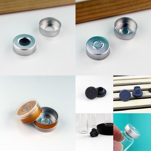 20MM口径全铝盖中空铝盖平口胶塞