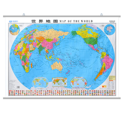 中英文版世界地图挂图1.1米