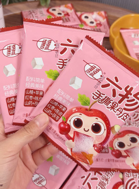 六物手撕果丹皮山楂条老式偏干硬果丹皮果脯山楂片网红零食有嚼劲