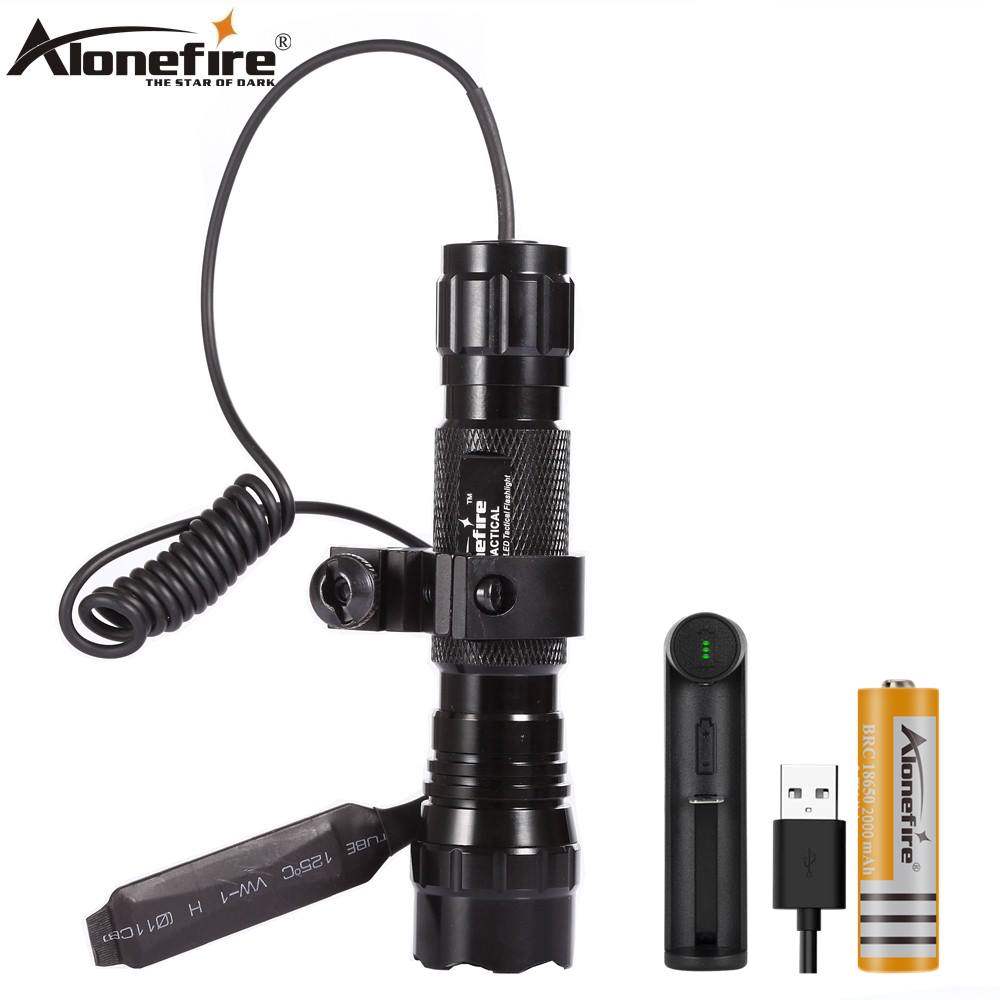 强光LED战术超亮手电筒18650可充电红黄蓝绿紫光户外远射照明灯