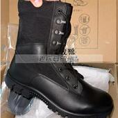 老兵家真皮阻燃防刺穿超轻户外登山高腰皮靴防水全新