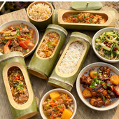 手工制作新鲜天然竹筒饭竹蒸筒带盖户外野外专用烧烤卧式 竹桶火烤