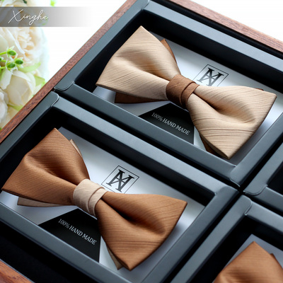 高档香槟色新郎领结婚礼套装
