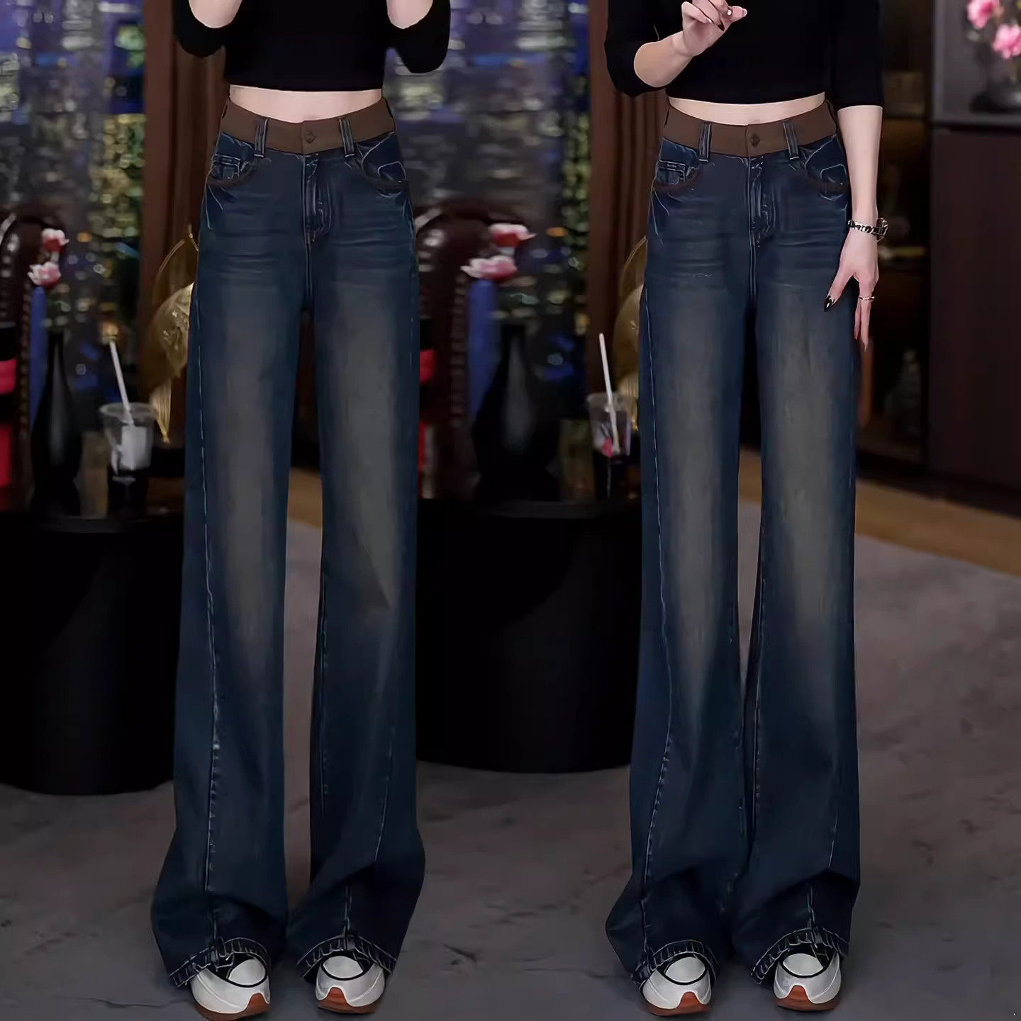 阔腿牛仔裤女2025新款冬季加绒梨型身材粗腿宽胯大码显瘦直筒裤子,女装/女士精品,大码裤装,淘宝优惠券,粉丝福利购,淘宝优惠卷