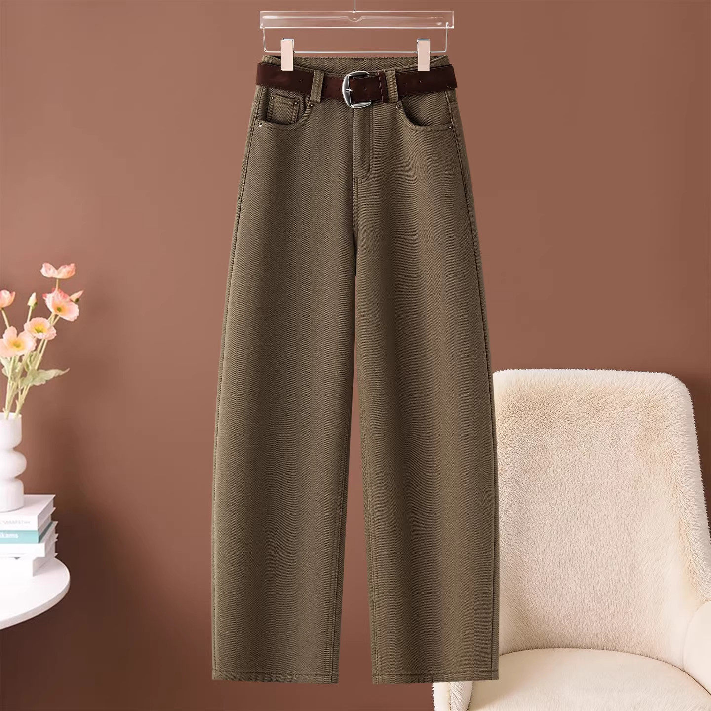 加绒加厚弯刀牛仔裤女秋冬2025新款高腰显瘦休闲裤宽松直筒香蕉裤,女装/女士精品,大码裤装,淘宝优惠券,粉丝福利购,淘宝优惠卷