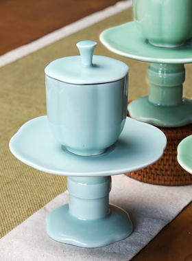 青瓷供水杯中式寺庙家用