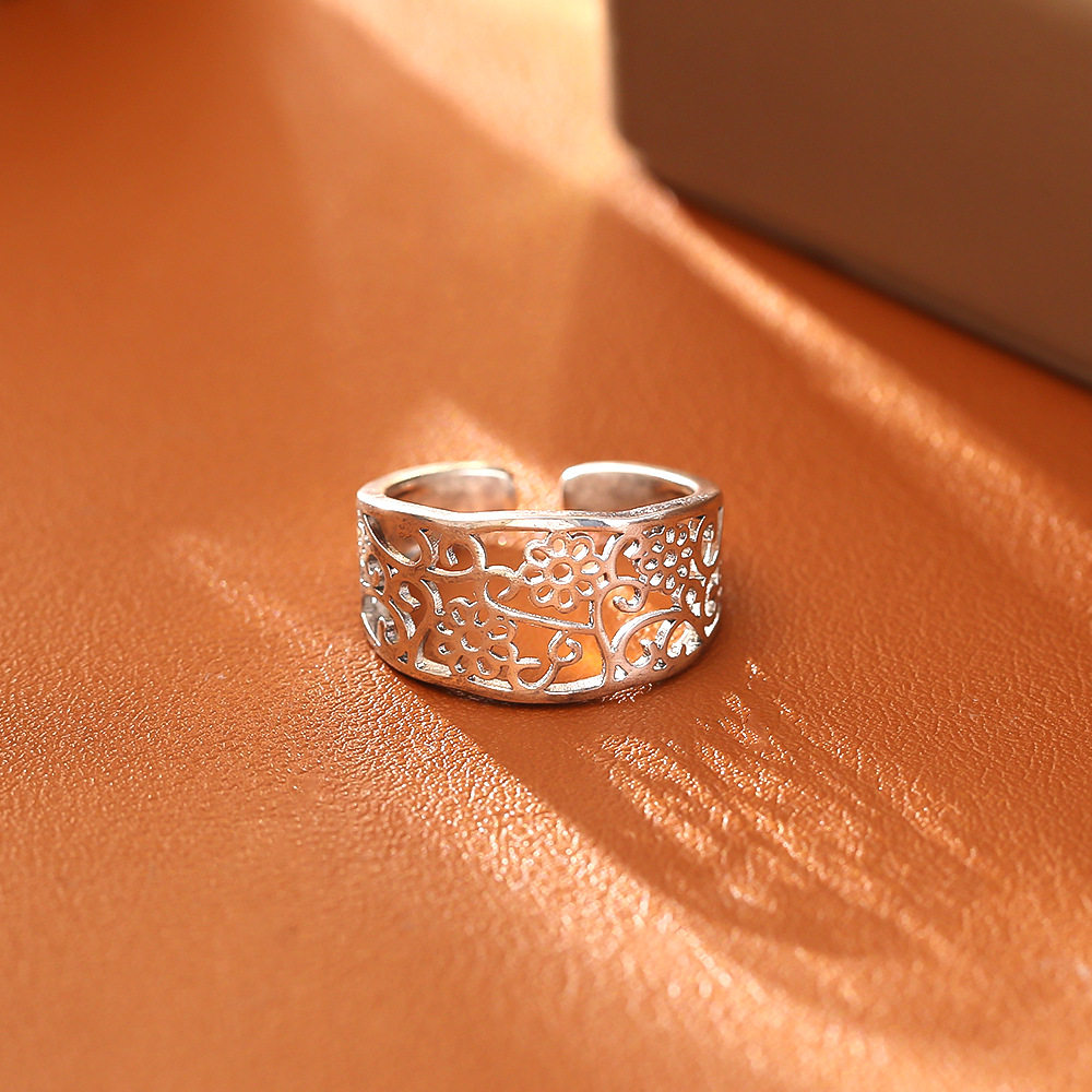 复古风镂空碎花开口戒指高级感时尚小众个性设计活口戒金属风指环,饰品/流行首饰/时尚饰品新,戒指/指环,淘宝优惠券,粉丝福利购,淘宝优惠卷