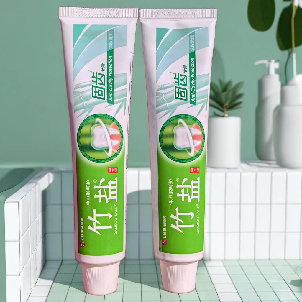 lg竹盐牙膏 固齿源固齿牙膏115g 坚固牙齿 预防龋齿 清新口气含氟