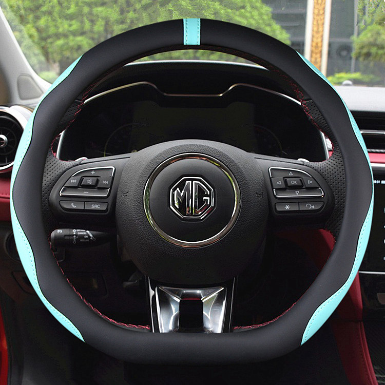 名爵5名爵6锐腾GSHS领航ZS专用汽车方向盘套D型形平底运动MG6 MG5