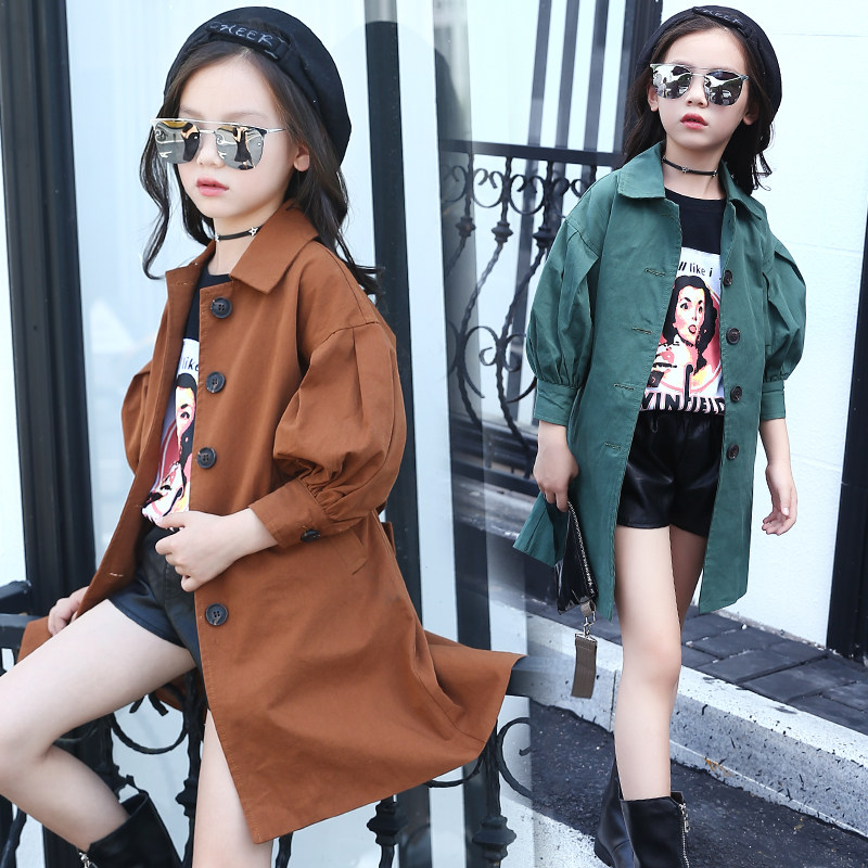 girl Trench coat spring and autumn 2019 new pattern Children's clothing CUHK Single breasted Korean Edition Mid length version children coatin the Children/Baby/Family fitted , Coat/Jacket/Overcoat , Windbreaker  category - from Buy2taobao.com to provide professional Taobao agent buy service