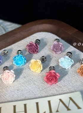 dimore玫瑰花耳钉医用钛钢耳骨钉