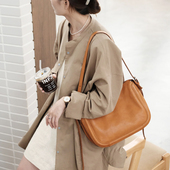 葱木 小众复古通勤 三合一真皮腋下包斜挎包两用大容量软皮单肩包