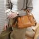 葱木 小众复古波士顿包 棕色植鞣牛皮女包枕头包单肩斜挎手提包