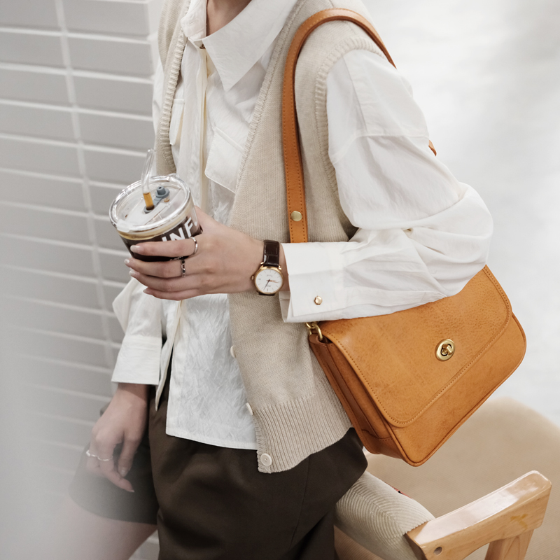 葱木 复古又通勤 法式小众腋下包真皮高级感小方包单肩斜挎包两用,箱包皮具/热销女包/男包,腋下包,淘宝优惠券,粉丝福利购,淘宝优惠卷