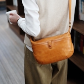 小挎包女轻便 葱木 质感山系2025新款 日系软皮植鞣皮斜挎包马鞍包