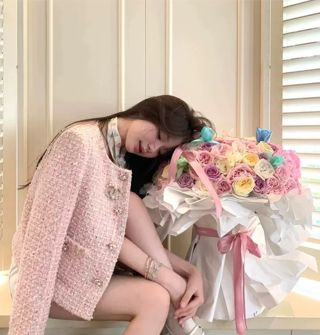 2025年春秋新款韩版粉色减龄小香风外套女重工粗花呢编织气质上衣