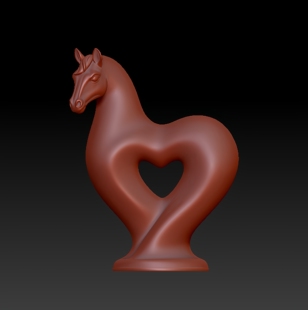 三维图 圆雕图 模型 3D STL 精雕 木雕 雕刻图A爱心之马260314