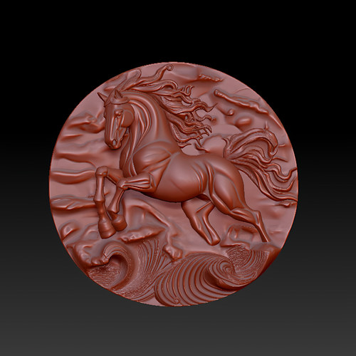 三维图 圆雕图 模型 3D STL 精雕 木雕 雕刻图F浮雕马251220