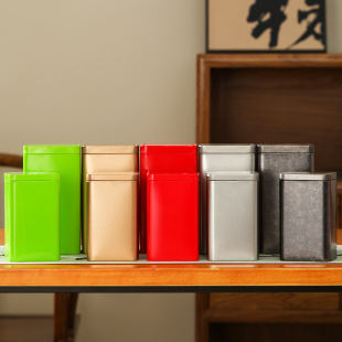 直营安源包装马口铁茶叶罐125g碧螺春方形茶罐正山小种金属罐茶叶