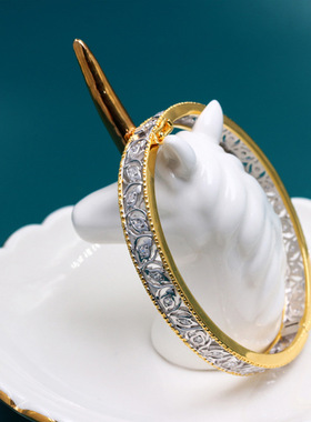 意大利工艺藤蔓镂空搭扣银饰手镯