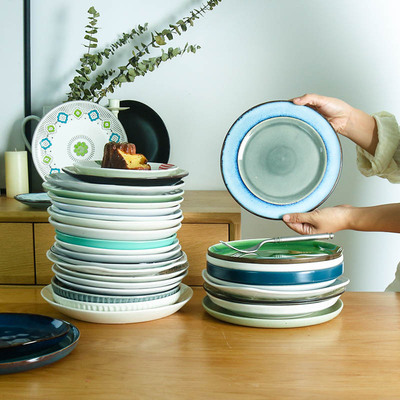 陶瓷圆形和异形家用菜盘8英寸