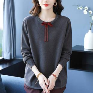 加大码 宽松洋气显瘦羊毛衫 遮肉上衣女 减龄秋冬毛衣新款 胖妈妈时尚