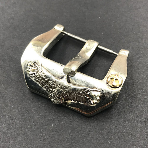 手工高桥老鹰藏银白铜手表扣针扣