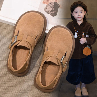 女童皮鞋2025新款儿童鞋子软底单鞋宝宝鞋子男童豆豆鞋百搭勃肯鞋