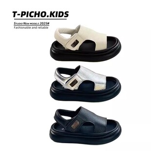 儿童凉鞋男童夏款2025新款软底防滑露趾休闲夏季中大童男孩沙滩鞋