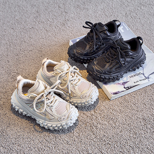 儿童运动鞋2025春秋季新款女童老爹鞋男童软底轮胎鞋中大童跑步鞋