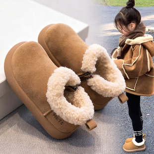 儿童棉鞋2025冬季新款男童加绒保暖棉靴中大童加厚防滑运动勃肯鞋