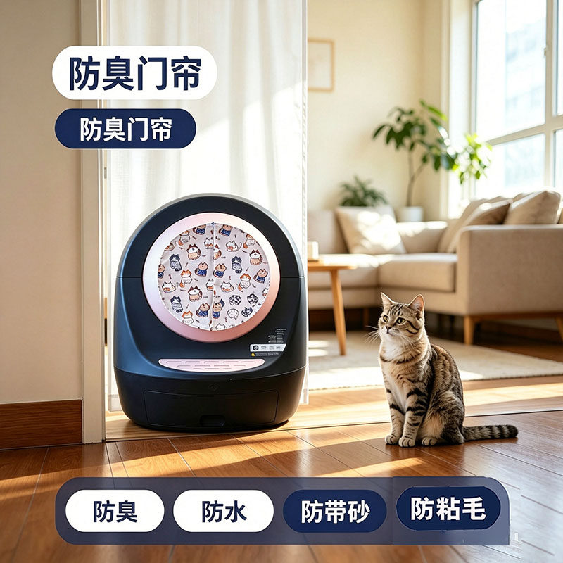 【MEET】智能猫砂盆防臭门帘布帘猫厕所防水防带砂猫洞盆遮丑帘