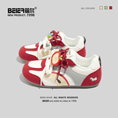 子显脚小板鞋 蓓尔红苹果德训鞋 小白鞋 原创解构风鞋 女2026春季 新款