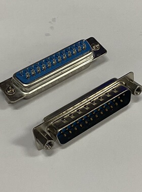 同创科技 DB25 DB头25P 公头 串口 连接器 前铆螺丝螺公 蓝色胶芯