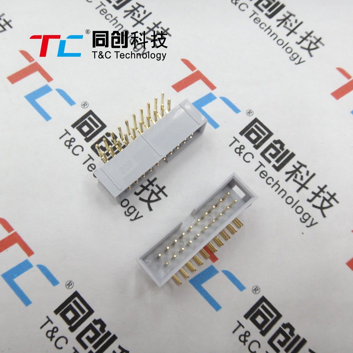 台湾 正凌精工 2.54间距 DC3 20P 弯针 接插件 弯脚 简易 牛角座